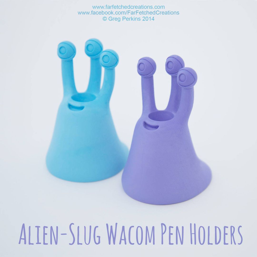Far Fetched Creations Alien-Slug pen holders in 3d Printed form